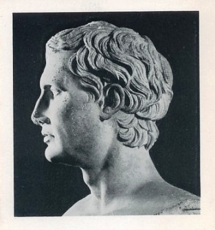 Pictured is a postcard image of a marble bust of Menander, the most celebrated of the Greek comic poets.  He lived in Athens circa 350 B.C.  Even the Apostle Paul was known to have quoted his wit and verse.  The original unused postcard (much larger white borders) is for sale in The unltd.com Store.